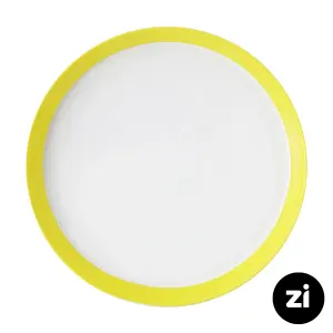 بشقاب تخت چینی زرین فرم اس پاستل لیمویی سایز 33