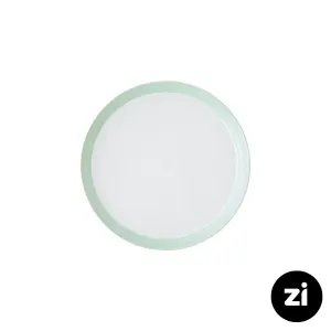 بشقاب تخت چینی زرین فرم اس پاستل سبز سایز 21