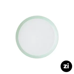 بشقاب تخت چینی زرین فرم اس پاستل سبز سایز 24