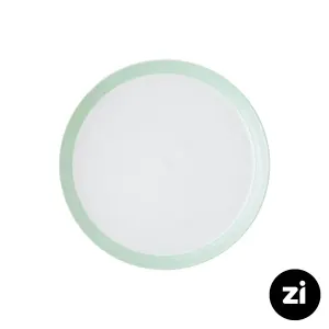 بشقاب تخت چینی زرین فرم اس پاستل سبز سایز 27