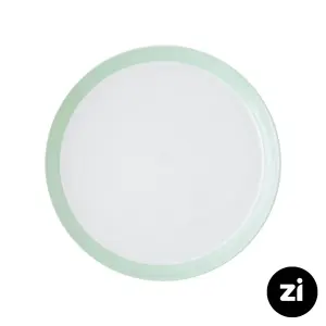 بشقاب تخت چینی زرین فرم اس پاستل سبز سایز 30