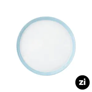 بشقاب تخت چینی زرین فرم اس پاستل آبی سایز 27