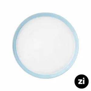 بشقاب تخت چینی زرین فرم اس پاستل آبی سایز 30