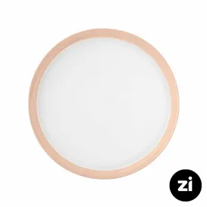 بشقاب تخت چینی زرین فرم اس پاستل گلبهی سایز 30