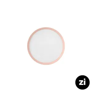 بشقاب تخت چینی زرین (Zi) فرم اس پاستل صورتی سایز 15