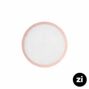 بشقاب تخت چینی زرین (Zi) فرم اس پاستل صورتی سایز 21