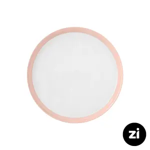 بشقاب تخت چینی زرین (Zi) فرم اس پاستل صورتی سایز 27