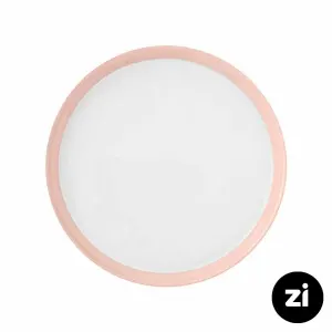 بشقاب تخت چینی زرین (Zi) فرم اس پاستل صورتی سایز 30