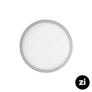 بشقاب تخت چینی زرین فرم اس پاستل طوسی سایز 24