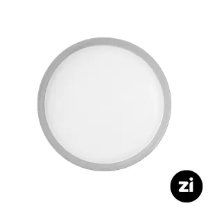 بشقاب تخت چینی زرین فرم اس پاستل طوسی سایز 27