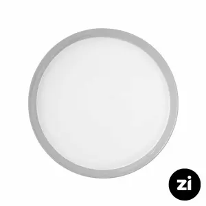 بشقاب تخت چینی زرین فرم اس پاستل طوسی سایز 30