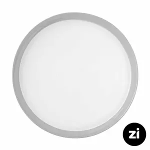 بشقاب تخت چینی زرین فرم اس پاستل طوسی سایز 33