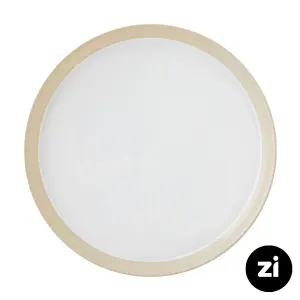 بشقاب تخت چینی زرین فرم اس پاستل کرم سایز 33