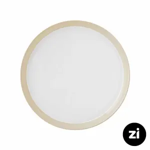 بشقاب تخت چینی زرین فرم اس پاستل کرم سایز 30