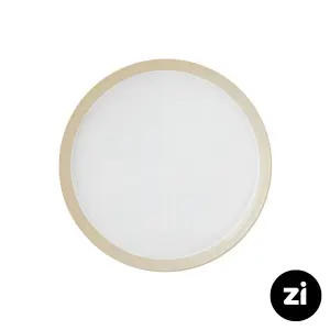 بشقاب تخت چینی زرین فرم اس پاستل کرم سایز 27 