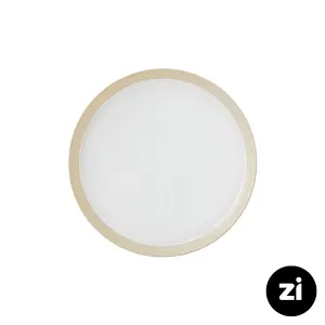 بشقاب تخت چینی زرین فرم اس پاستل کرم سایز 24