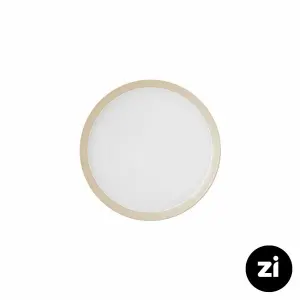 بشقاب تخت چینی زرین فرم اس پاستل کرم سایز 18