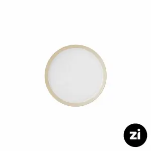 بشقاب تخت چینی زرین فرم اس پاستل کرم سایز 15 