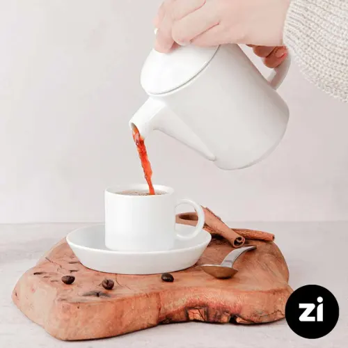 فنجان چایخوری چینی زرین فرم اس سفید سایز 8