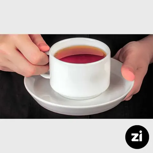 فنجان چایخوری چینی زرین فرم اس سفید سایز 8