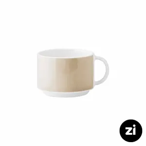 فنجان چایخوری چینی زرین فرم اس پاستل کرم سایز 8