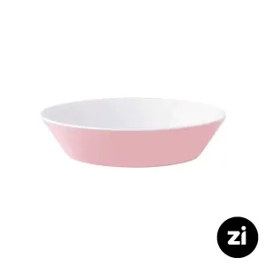 بشقاب گود چینی زرین فرم اس پاستل صورتی سایز 19