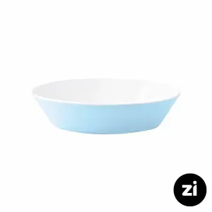 بشقاب گود چینی زرین فرم اس پاستل آبی سایز 19