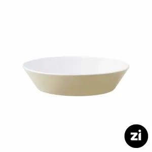 بشقاب گود چینی زرین فرم اس پاستل کرم سایز 19