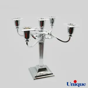 شمعدان پنج شاخه نقره ای یونیک UN-3899