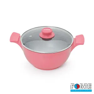 قابلمه گرانیتی فورته مدل اسکار پلاس سایز 28 صورتی