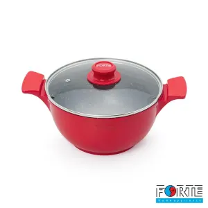 قابلمه گرانیتی فورته مدل اسکار پلاس سایز 28 رنگ قرمز