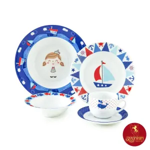 چینی زرین سرویس کودک 5 پارچه طرح مارین
