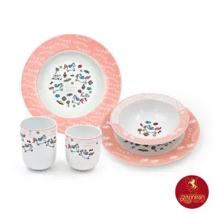 سرویس کودک چینی زرین طرح لیتل پنی 5 پارچه با لیوان