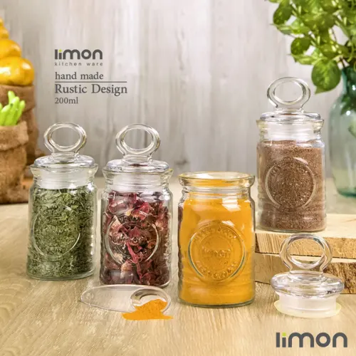 جا ادویه شیشه ای روستیک لیمون