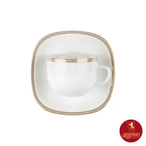 چینی زرین سرویس 12 پارچه چای خوری کواترو ریوا طلایی