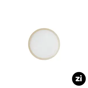 بشقاب تخت چینی زرین (Zi) فرم اس پاستل کرم سایز 12