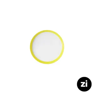 بشقاب تخت چینی زرین (Zi) فرم اس پاستل لیمویی سایز 12