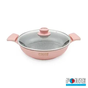 تابه گرانیتی فورته مدل اسکار پلاس سایز 28 رزگلد