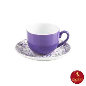 سرویس 12 پارچه چای خوری چینی زرین ایتالیا اف طرح ولوت بنفش