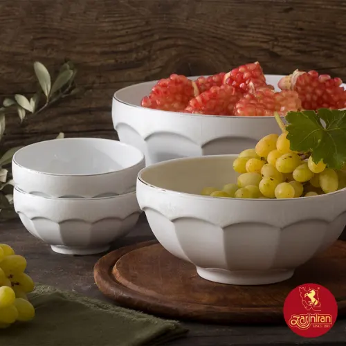 سرویس 13 پارچه پیاله چینی زرین نئوکلاسیک طرح دلسا