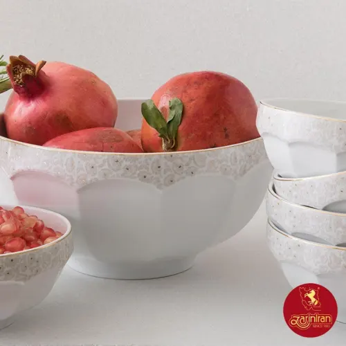 قیمت سرویس 13 پارچه پیاله چینی زرین نئوکلاسیک طرح کاررا گلد