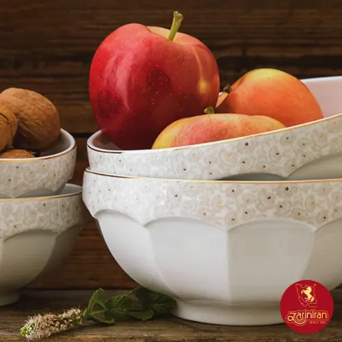 خرید سرویس 13 پارچه پیاله چینی زرین نئوکلاسیک طرح کاررا گلد