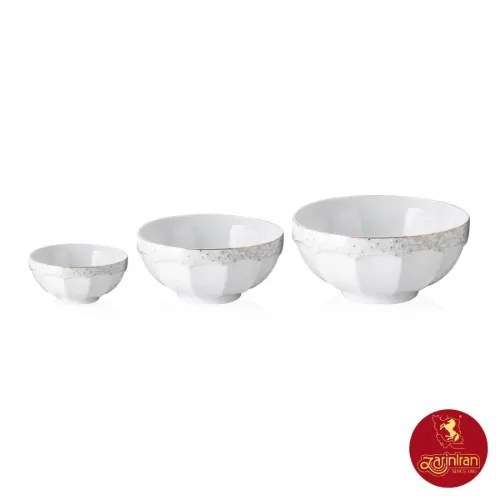 سرویس 13 پارچه پیاله چینی زرین نئوکلاسیک طرح کاررا گلد