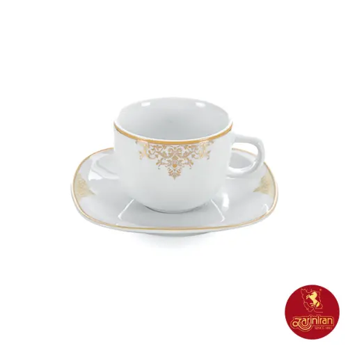 چینی زرین با کیفیت سرویس 12 پارچه چای خوری کواترو مونت کارلو طلایی