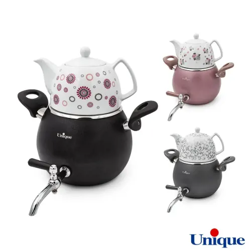 کتری و قوری یونیک UN-7215 رنگی طرح فانتزی 3 لیتری