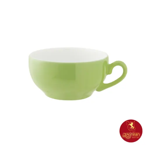 فنجان و نعلبکی کاپوچینو، لاته چینی زرین طرح پسته