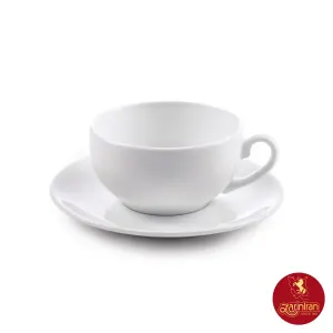 فنجان و نعلبکی کاپوچینو، لاته چینی زرین سفید