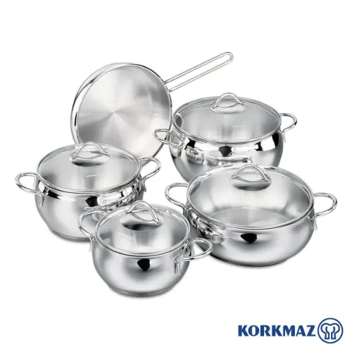 سرویس قابلمه استیل کرکماز 9 پارچه A1800