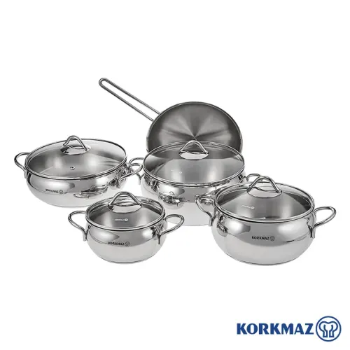 سرویس قابلمه استیل کرکماز 9 پارچه A1800
