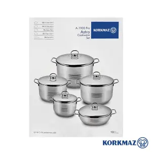 سرویس قابلمه استیل کرکماز 10 پارچه A1900 PRO